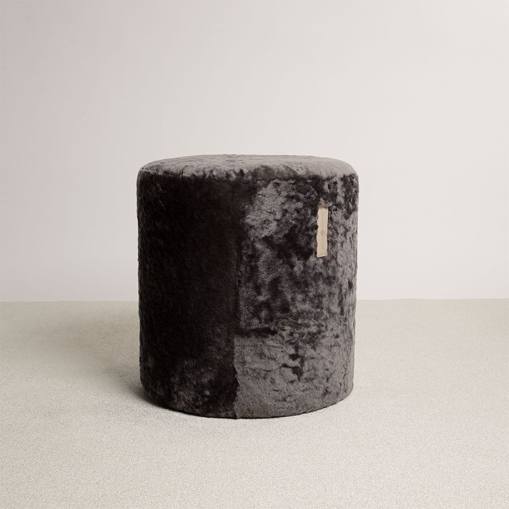 Lynx Small Sheepskin Pouf