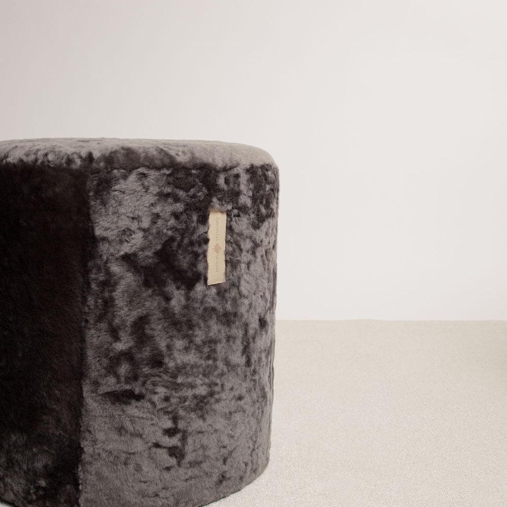 Lynx Small Sheepskin Pouf