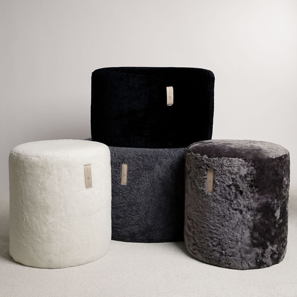 Lynx Small Sheepskin Pouf